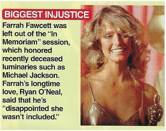 Fawcett, Farrah / Biggest Injustice | March 2010