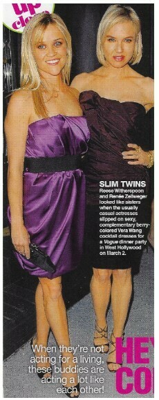 Witherspoon, Reese / Slim Twins | Magazine Photo with Caption | March 2010 | with Renee Zellweger