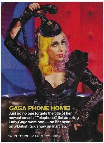 Lady Gaga / Gaga Phone Home! | Magazine Photo with Caption | March 2010
