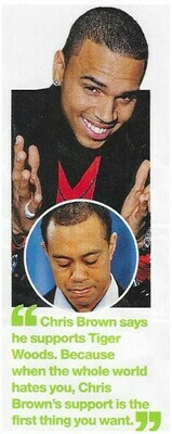 Brown, Chris / Supports Tiger Woods / 2010