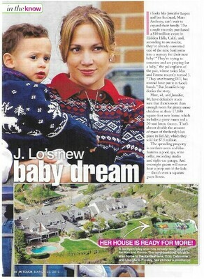 Lopez, Jennifer / J. Lo&#39;s New Baby Dream | Magazine Article with 2 Photos | March 2010