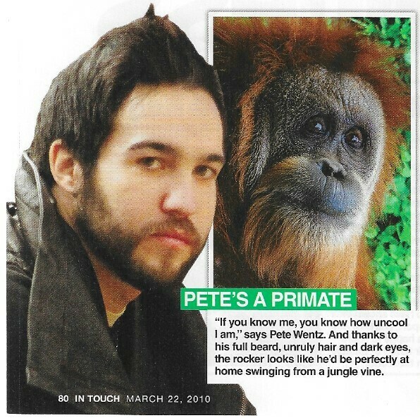 Wentz, Pete / Pete's a Primate | 2 Magazine Photos with Caption | March 2010