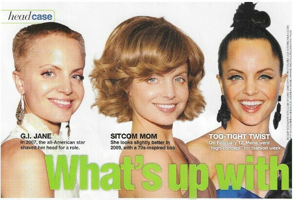Suvari, Mena / What's Up with Mena's Hair? | 6 Magazine Photos with Caption | March 2010
