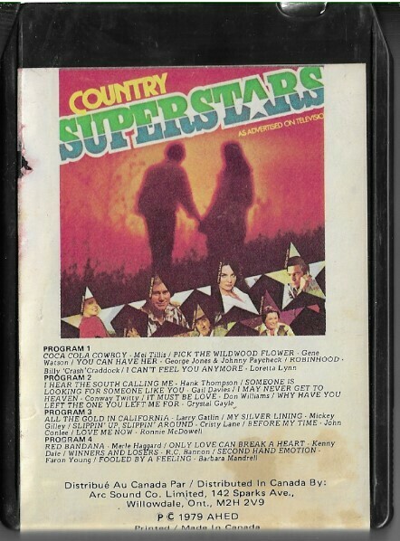 Various Artists / Country Superstars | Ahed TV8-79048 | Black Shell | 8-Track Tape | 1979