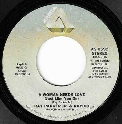 Parker, Ray (Jr.) (+ Raydio) / A Woman Needs Love (Just Like You Do) | Arista AS-0592 | Single, 7&quot; Vinyl | February 1981