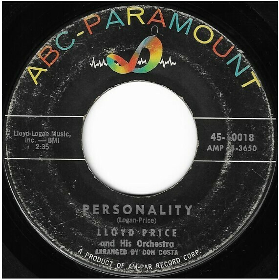 Price, Lloyd / Personality ABCParamount 4510018 Single, 7" Vinyl April 1959