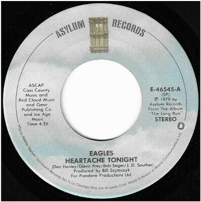 Eagles / Heartache Tonight | Asylum E-46545 | Single, 7&quot; Vinyl | September 1979