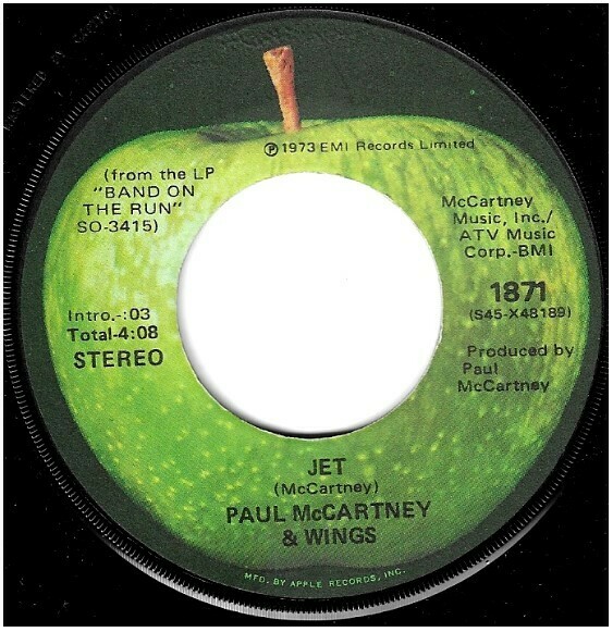 McCartney, Paul (+ Wings) / Jet | Apple 1871 | Single, 7&quot; Vinyl | January 1974