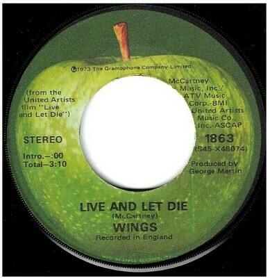 McCartney, Paul (+ Wings) / Live and Let Die | Apple 1863 | Single, 7&quot; Vinyl | June 1973
