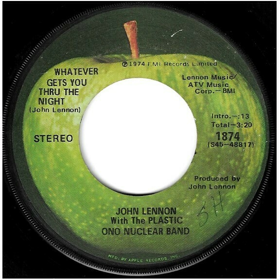 Lennon, John / Whatever Gets You Thru the Night | Apple 1874 | Single, 7&quot; Vinyl | September 1974