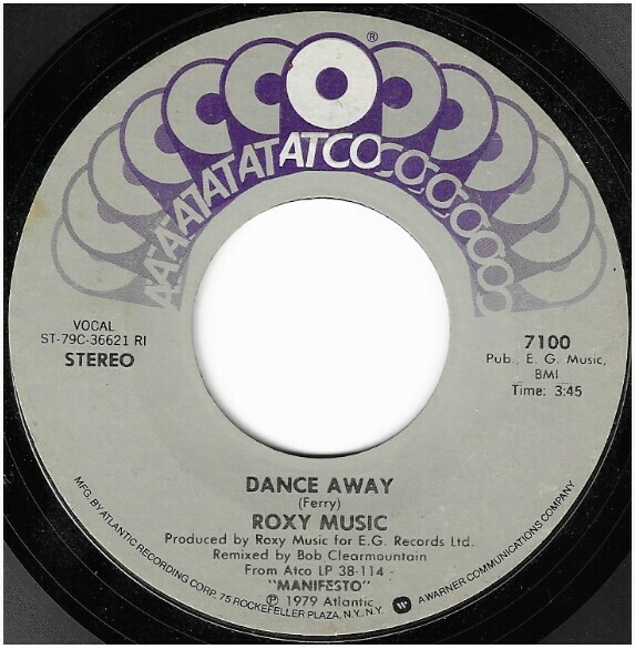 Roxy Music / Dance Away | Atco 7100 | Single, 7&quot; Vinyl | April 1979