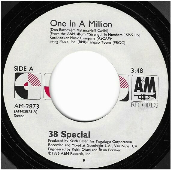 38 Special / One in a Million | A+M AM-2873 | Single, 7&quot; Vinyl | September 1986