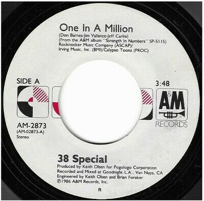 38 Special / One in a Million | A+M AM-2873 | Single, 7&quot; Vinyl | September 1986