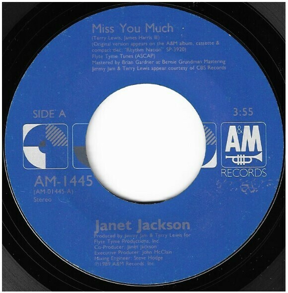 Jackson, Janet / Miss You Much | A+M AM-1445 | Single, 7&quot; Vinyl | August 1989