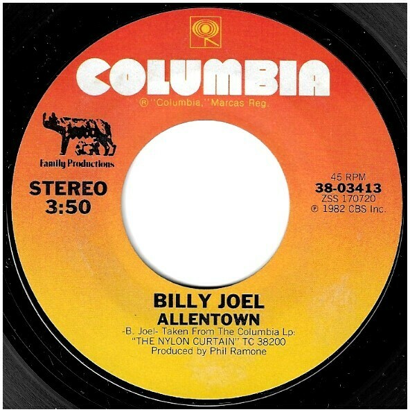 Joel, Billy / Allentown | Columbia 38-03413 | Single, 7&quot; Vinyl | November 1982