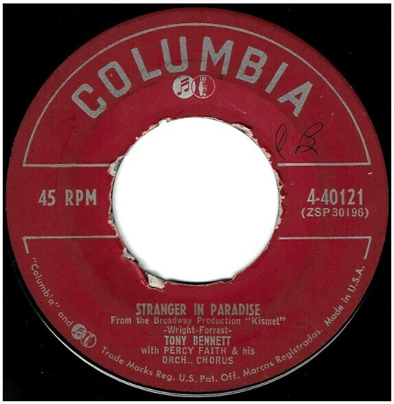 Bennett, Tony / Stranger in Paradise | Columbia 4-40121 | Single, 7" Vinyl | November 1953
