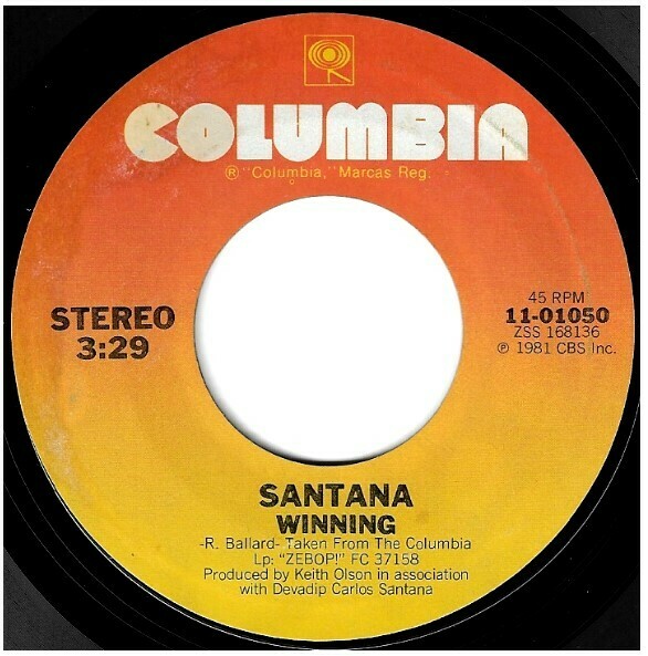 Santana / Winning | Columbia 11-01050 | Single, 7" Vinyl | March 1981