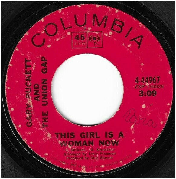 Puckett, Gary (+ The Union Gap) / This Girl Is a Woman Now | Columbia 4-44967 | Single, 7" Vinyl | July 1969