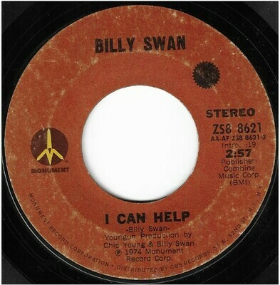 Swan, Billy / I Can Help | Monument ZS8-8621 | Single, 7&quot; Vinyl | September 1974