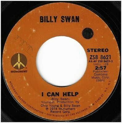 Swan, Billy / I Can Help | Monument ZS8-8621 | Single, 7&quot; Vinyl | September 1974