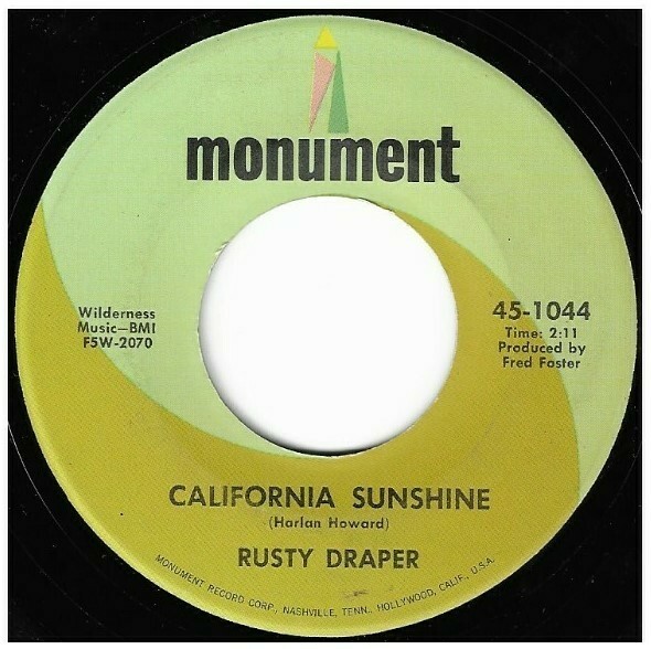 Draper, Rusty / California Sunshine | Monument 45-1044 | Single, 7&quot; Vinyl | January 1968