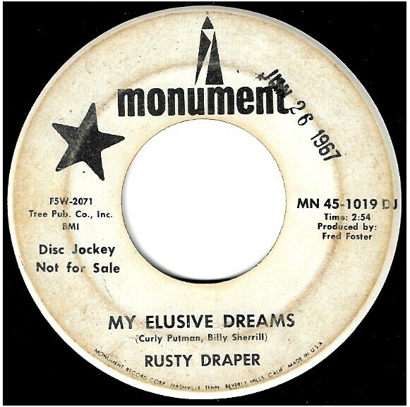 Draper, Rusty / My Elusive Dreams | Monument MN 45-1019 DJ | Single, 7&quot; Vinyl | June 1967 | Promo