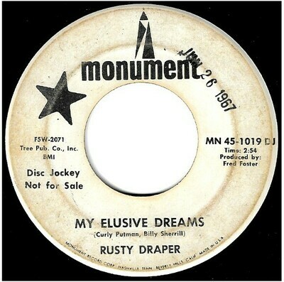Draper, Rusty / My Elusive Dreams | Monument MN 45-1019 DJ | Single, 7&quot; Vinyl | June 1967 | Promo