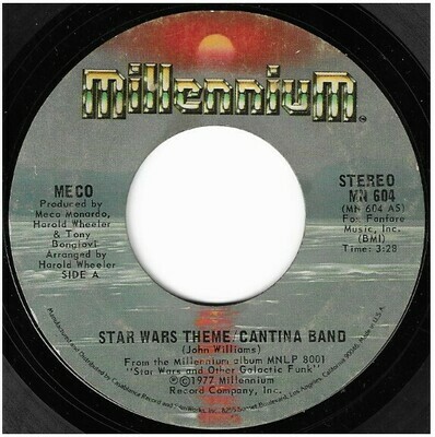 Meco / Star Wars/Cantina Band | Millennium MN-604 | Single, 7" Vinyl | July 1977