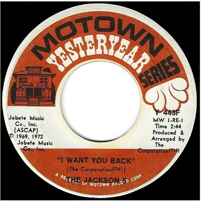 Jackson 5, The / I Want You Back | Motown Y 443F | Single, 7&quot; Vinyl | November 1972 | Yesteryear Series