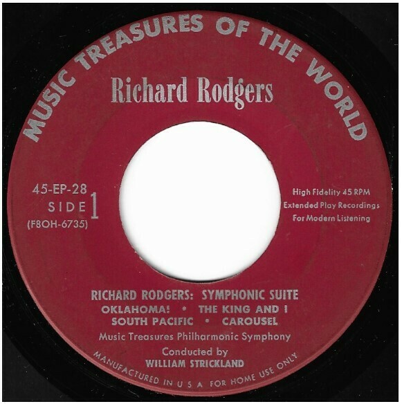 Strickland, William / Richard Rodgers: Symphonic Suite | Music Treasures of the World 45-EP-28 | EP, 7&quot; Vinyl | 1954 | Sides 1 + 8