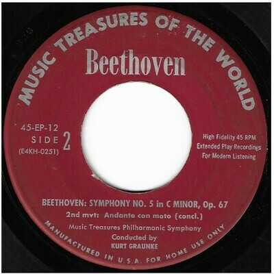 Graunke, Kurt / Beethoven: Symphony No. 5 | Music Treasures of the World 45-EP-12 | EP, 7&quot; Vinyl | 1954 | Sides 2 + 7