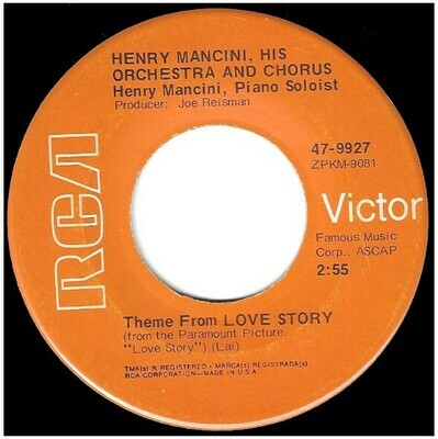 Mancini, Henry / Theme From Love Story | RCA Victor 47-9927 | Single, 7&quot; Vinyl | November 1970