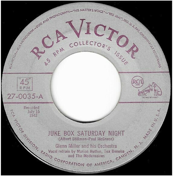 Miller, Glenn / Juke Box Saturday Night | RCA Victor 27-0035 | Single, 7&quot; Vinyl | 1951 | 45 RPM Collector&#39;s Issue