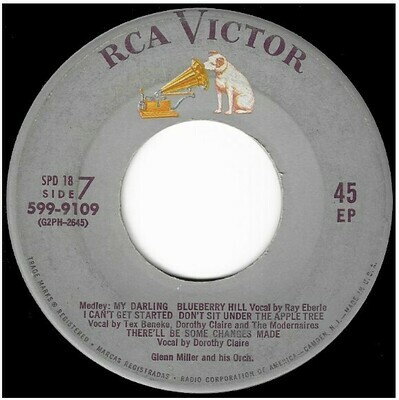 Miller, Glenn / My Darling-Blueberry Hill + 6 | RCA Victor 599-9109 | EP, 7" Vinyl | 1956