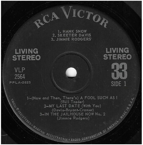 Various Artists / The Honest-To-Goodness Country Music Hits!!! | RCA Victor VLP-2564 | EP, 7" Vinyl | 1962 | Living Stereo