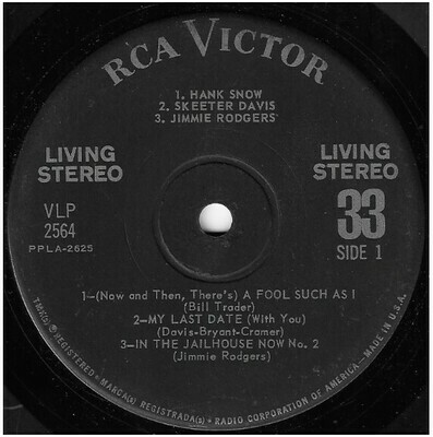 Various Artists / The Honest-To-Goodness Country Music Hits!!! | RCA Victor VLP-2564 | EP, 7" Vinyl | 1962 | Living Stereo