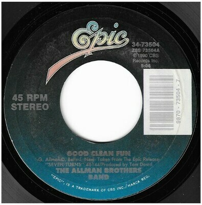 Allman Brothers Band / Good Clean Fun | Epic 34-73504 | Single, 7&quot; Vinyl | August 1990
