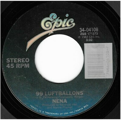 Nena / 99 Luftballons | Epic 34-04108 | Single, 7" Vinyl | September 1983
