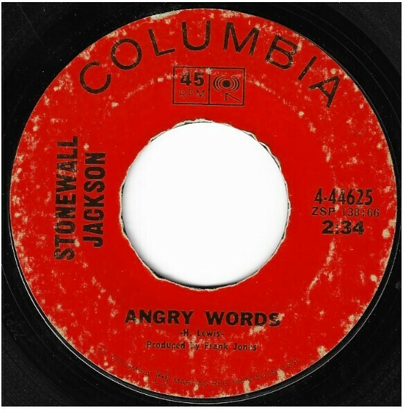 Jackson, Stonewall / Angry Words | Columbia 4-44625 | Single, 7&quot; Vinyl | August 1968
