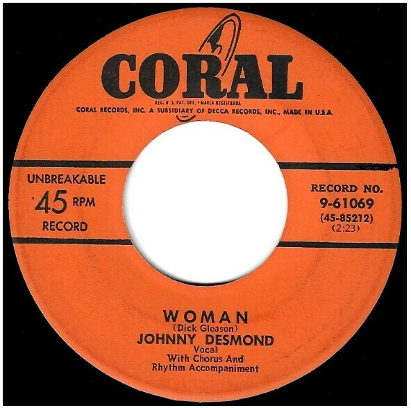 Desmond, Johnny / Woman | Coral 9-61069 | Single, 7" Vinyl | 1953
