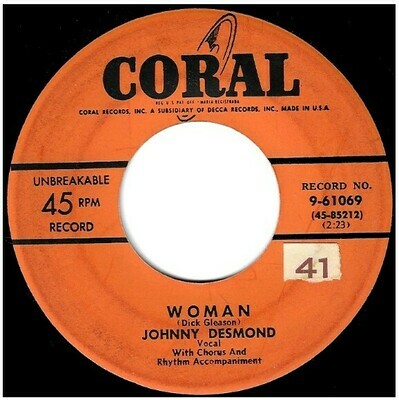Desmond, Johnny / Woman | Coral 9-61069 | Single, 7" Vinyl | 1953