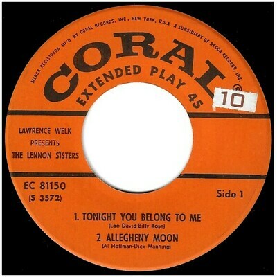 Lennon Sisters, The / Lawrence Welk Presents | Coral EC-81150 | EP, 7" Vinyl | 1957