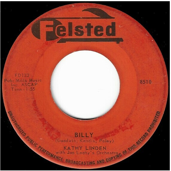 Linden, Kathy / Billy | Felsted 45-8510 | Single, 7&quot; Vinyl | February 1958