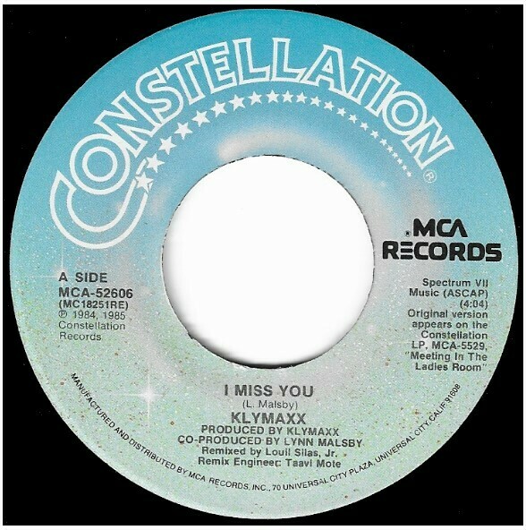 Klymaxx / I Miss You | Constellation-MCA 52606 | Single, 7" Vinyl | June 1985