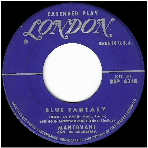Mantovani / Blue Fantasy | London BEP-6318 | EP, 7" Vinyl | 1953