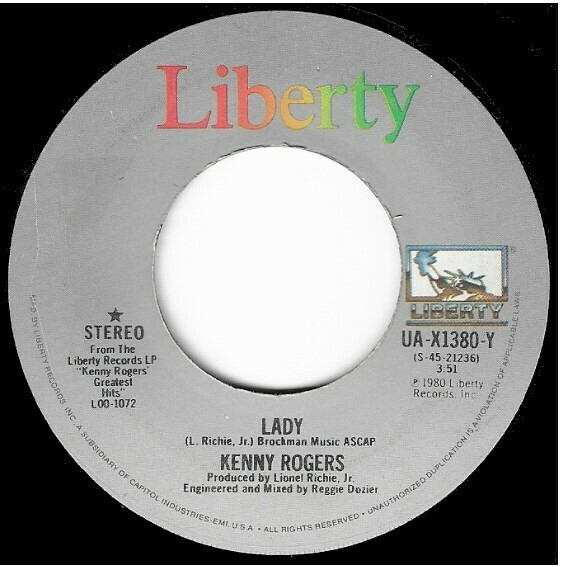 Rogers, Kenny / Lady | Liberty UA-X1380-Y | Single, 7&quot; Vinyl | September 1980