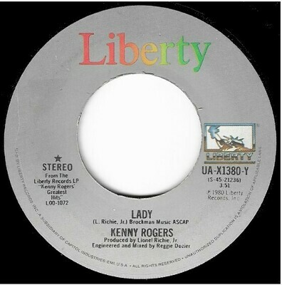 Rogers, Kenny / Lady | Liberty UA-X1380-Y | Single, 7&quot; Vinyl | September 1980