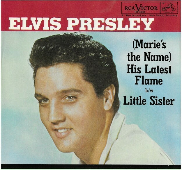 Presley, Elvis / His Latest Flame | RCA PB-13894 | Single, 7&quot; Vinyl | August 1984 | with Picture Sleeve | Gold Vinyl