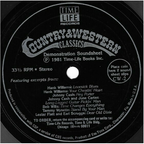 Various Artists / Country + Western Classics | Time Life / Eva-Tone CW-2 | Flexi-Disc | 1981