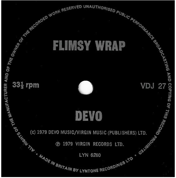 Devo / Flimsy Wrap | Virgin VDJ-27 | Flexi-Disc | 1979 | England